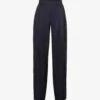 Vince Regular-fit Straight Wide-leg High-rise Cotton-silk Trousers