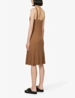 Vince V-neck Ribbed Stretch-knit Midi Dress -Reis Clothing Shop R04154653 NILE ALT03