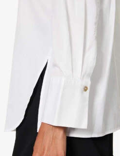 Vince Relaxed-fit Standing-collar Cotton Shirt -Reis Clothing Shop R04154660 OPTICWHITE ALT04