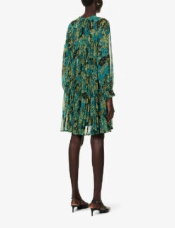 Max Mara Pina Graphic-print Relaxed-fit Woven Mini Dress 8 Max Mara Pina Graphic-print Relaxed-fit Woven Mini Dress -Reis Clothing Shop R04156236 LEMON ALT03