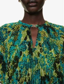 Max Mara Pina Graphic-print Relaxed-fit Woven Mini Dress 9 Max Mara Pina Graphic-print Relaxed-fit Woven Mini Dress -Reis Clothing Shop R04156236 LEMON ALT04