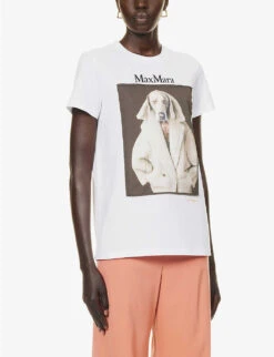 Max Mara Valido Graphic-print Cotton-jersey T-shirt -Reis Clothing Shop R04156243 WHITE ALT02