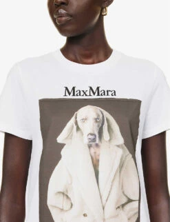 Max Mara Valido Graphic-print Cotton-jersey T-shirt -Reis Clothing Shop R04156243 WHITE ALT04