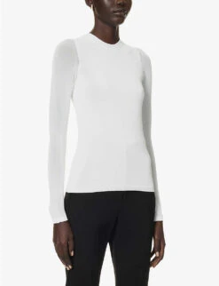 Max Mara Bruna Round-neck Woven-blend Jumper -Reis Clothing Shop R04156268 PLATINUM ALT02