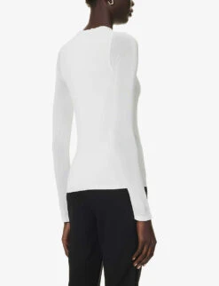 Max Mara Bruna Round-neck Woven-blend Jumper -Reis Clothing Shop R04156268 PLATINUM ALT03