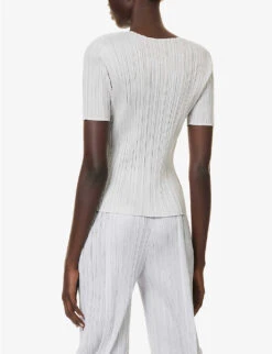 Basics Regular-fit Pleated Woven Top -Reis Clothing Shop R04156412 LIGHTGREY ALT03