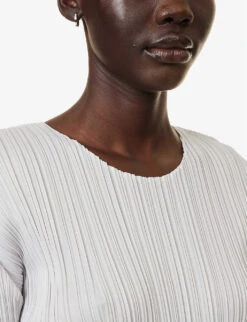 Basics Regular-fit Pleated Woven Top -Reis Clothing Shop R04156412 LIGHTGREY ALT04