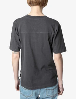 Zadig & Voltaire Bow Graphic-print Cotton T-shirt -Reis Clothing Shop R04156820 CARBONE ALT03