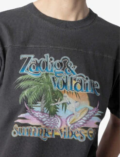 Zadig & Voltaire Bow Graphic-print Cotton T-shirt -Reis Clothing Shop R04156820 CARBONE ALT04