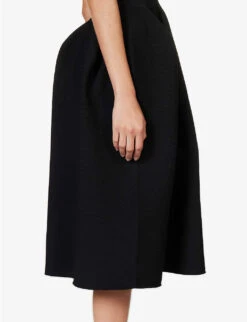 Pottery Flared-hem Recycled-polyester Knitted Midi Dress -Reis Clothing Shop R04157893 BLACK ALT04