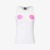 Circle-print Sleeveless Stretch-cotton Top