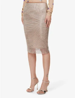 Sportmax Senior Elasticated-waistband Stretch-woven Midi Skirt -Reis Clothing Shop R04158864 NUDO ALT02
