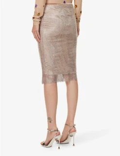 Sportmax Senior Elasticated-waistband Stretch-woven Midi Skirt -Reis Clothing Shop R04158864 NUDO ALT03