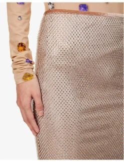 Sportmax Senior Elasticated-waistband Stretch-woven Midi Skirt -Reis Clothing Shop R04158864 NUDO ALT04