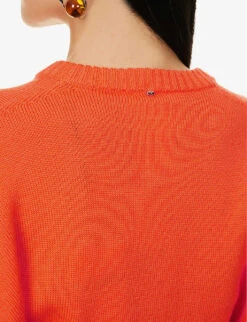 Sportmax Pomez Cropped Wool Jumper -Reis Clothing Shop R04158865 ORANGE ALT04