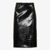 Sportmax Melinda Split-hem Croc-embossed Leather Mini Skirt
