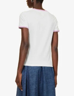 Loewe Maruja Mallo Floral-pattern Stretch-cotton T-shirt -Reis Clothing Shop R04159263 WHITEMULTICOLOR ALT03