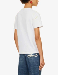 Loewe Anagram Graphic-print Regular-fit Cotton-jersey T-shirt -Reis Clothing Shop R04159264 WHITEYELLOW ALT03