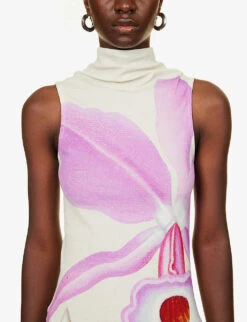 Loewe Maruja Mallo Floral-pattern Stretch-cotton Maxi Dress -Reis Clothing Shop R04159267 WHITEMULTICOLOR ALT04