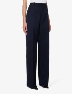 Bottega Veneta Sartorial Straight-leg Mid-rise Wool Trousers -Reis Clothing Shop R04159951 NAVY ALT02