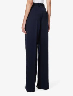 Bottega Veneta Sartorial Straight-leg Mid-rise Wool Trousers -Reis Clothing Shop R04159951 NAVY ALT03