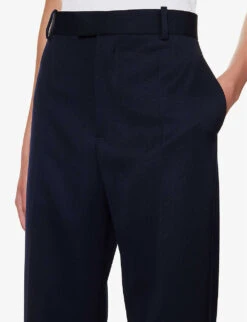 Bottega Veneta Sartorial Straight-leg Mid-rise Wool Trousers -Reis Clothing Shop R04159951 NAVY ALT04