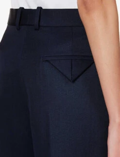 Bottega Veneta Sartorial Straight-leg Mid-rise Wool Trousers -Reis Clothing Shop R04159951 NAVY ALT05