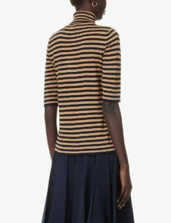 Max Mara Ubicato Striped Wool Knitted Top -Reis Clothing Shop R04161477 NAVY ALT03