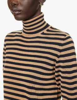 Max Mara Ubicato Striped Wool Knitted Top -Reis Clothing Shop R04161477 NAVY ALT04