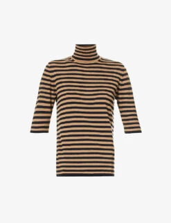 Max Mara Ubicato Striped Wool Knitted Top
