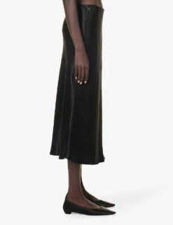 Max Mara Alessio Mid-rise Woven Midi Skirt -Reis Clothing Shop R04161481 BLACK ALT02
