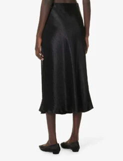 Max Mara Alessio Mid-rise Woven Midi Skirt -Reis Clothing Shop R04161481 BLACK ALT03