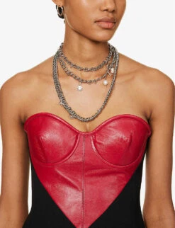 MOSCHINO Sweetheart-neck Contrast-panel Wool-blend Mini Dress -Reis Clothing Shop R04162975 FANTASYPRINTBLACK ALT04