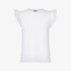 Whistles Frilled-sleeve Cotton-jersey T-shirt
