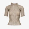 Patricia High-neck Cotton-blend Knitted Top