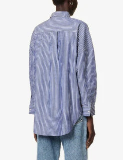 Chiara Relaxed-fit Cotton Shirt -Reis Clothing Shop R04164687 NAVYWHITE ALT03