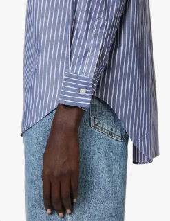 Chiara Relaxed-fit Cotton Shirt -Reis Clothing Shop R04164687 NAVYWHITE ALT04