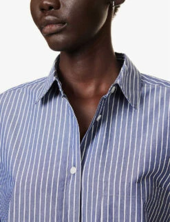 Chiara Relaxed-fit Cotton Shirt -Reis Clothing Shop R04164687 NAVYWHITE ALT05