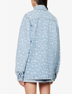 ERL Star-pattern Relaxed-fit Denim Shirt -Reis Clothing Shop R04165355 LIGHTBLUE ALT03