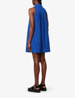 ME AND EM A-line Towelling Cotton-blend Mini Dress -Reis Clothing Shop R04165502 ELECTRICBLUE ALT03