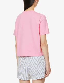 Brand-embroidery Boxy-fit Cotton-jersey T-shirt -Reis Clothing Shop R04166219 DUSTYROSE ALT03