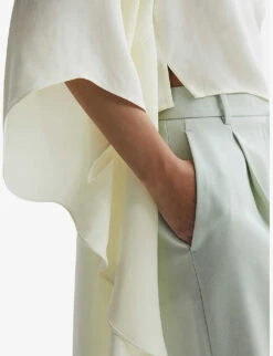 Reiss Liana Cape-sleeve Woven Top -Reis Clothing Shop R04166644 IVORY ALT04