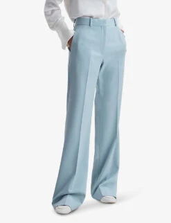 Reiss Clara Wide-leg Mid-rise Wool-blend Trousers -Reis Clothing Shop R04168967 BLUE ALT02