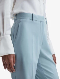 Reiss Clara Wide-leg Mid-rise Wool-blend Trousers -Reis Clothing Shop R04168967 BLUE ALT04