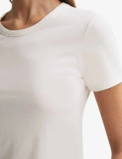 Reiss Sandy Round-neck Cotton T-shirt -Reis Clothing Shop R04169191 IVORY ALT04