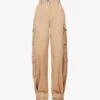 Valentino Flap-pocket Straight-leg High-rise Stretch-cotton Trousers