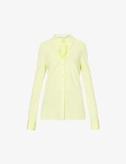 Long-sleeved Cut-out Woven Shirt