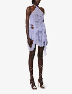 Waterfall Halterneck Stretch-woven Top -Reis Clothing Shop R04170540 LAVANDE ALT02