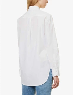 Rag & Bone Maxine Patch-pocket Relaxed-fit Cotton Shirt -Reis Clothing Shop R04170706 WHITE ALT03