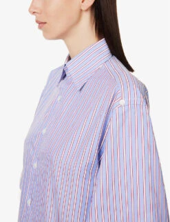 Striped Relaxed-fit Cotton Shirt -Reis Clothing Shop R04170816 MULTISTRIPE ALT05
